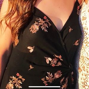 LUSH black linen wrap dress